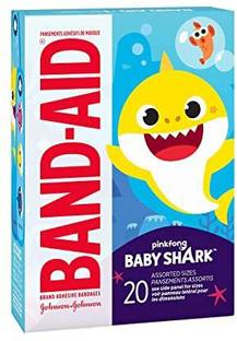 BAND-AID Brand Adhesive Bandages Assorted Sizes, 20 Count (Baby Shark) Adhesive Band Aid