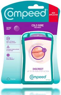 Compeed Fast Healing Invisible Cold/Canker Sore, Fever Blister Treatment with 12 Hours Non Stop Action for Men, Women n Kids, 15 Patches Pack Adhesive Band Aid