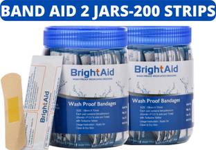 BRIGHT AID Waterproof Bandaid (Pack of 2 Jar) Adhesive Band Aid