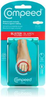 Compeed Fast Healing Plasters for Blister on Finger Rubbing Protection from Shoe Bite while Walking, Running or Trekking,Pack of 8 for Men,Women n Kids Adhesive Band Aid