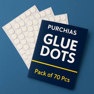 PURCHIAS Transparent Double-Sided Glue Dots - 70 Pcs(1 Sheet) | Removable, No-Trace Sticky Dots for Posters, DIY Crafts, Party Decor, and Home Use