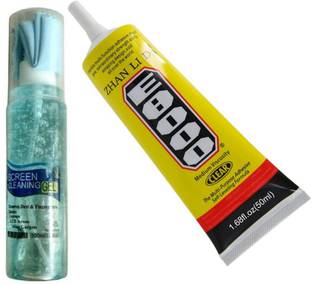vadda bai E8000 Transparent Adhesive Glue with 100ML Cleaning Gel for Mobile Screen Repair
