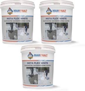 MAKPHALT Insta Flex White Elastomeric Roof Waterproofing Coating in Liquid Pack of 3 Adhesive