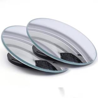JJDENTERPRISE Round Shape Blind Spot For Car ORVM Mirror-Pack of 2 Water-Resistant, Adhesive