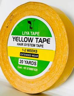 liya wig house White/yellow tape I Skin Tape I Hair patch, extensions and wig Tape Hair Accessory Set
