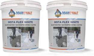 MAKPHALT Insta Flex White Elastometric Roof Waterproofing Coating in Liquid Pack of 2 Adhesive