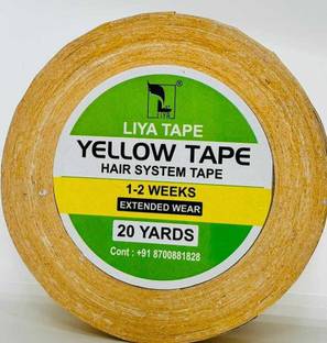 liya Toupee,Wig Tape Double Sided Tape For Men And Women, Yellow, 35 Gram, Pack of 1 (Big Yellow Tape) Hair Accessory Set (Multicolor) Adhesive