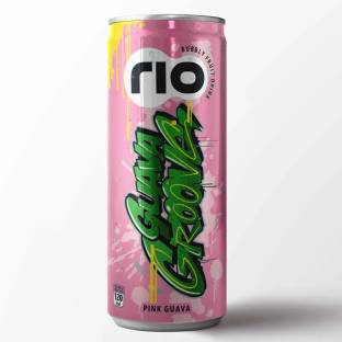 Rio Pink Guava Bubbly Fruit Drink Can | Exotic Juice +Fizz | Pack of 12 | 250 ml Can