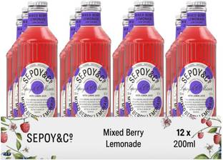Sepoy & co Mixed Berry Lemonade Pack of 12 (12 x 200 ml) Glass Bottle