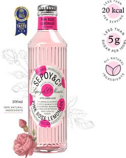 Sepoy & co Pink Rose Lemonade Glass Bottle