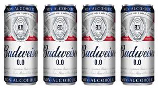 Budweiser Non Alcoholic 0.0. Beer 330ml (Pack of 4) Can