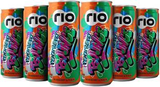 Rio Peachberry Bubbly Fruit Drink Can | Exotic Drink + Fizz | Pack of 12 | 250 ml Can