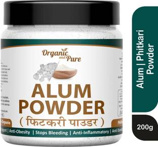 Organic and Pure Alum Stone Powder Fitkari Powder Phitkari Alum Powder Patika Sphatika Bhasma Jar