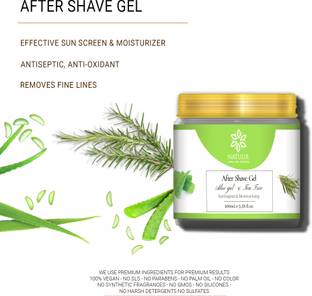 NATUUR After Shave Gel - 100ml With Aloe & Tea Tree, Reduces Razor Burn & Ingrown Hairs