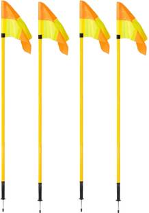 LCARNO 4 Pc Spring Corner flags Portable Soccer Flags Soccer Poles Y/O Two Piece Agility Pole