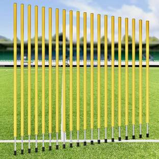 YMD 5 Pcs Training Agility Poles 5ft Slalom Adjustable Soccer Training Pole Two Piece Agility Pole