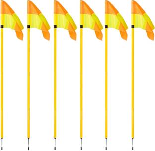 LCARNO 6 Pc Corner flags Portable Soccer Flags Soccer Poles Y/O Two Piece Agility Pole