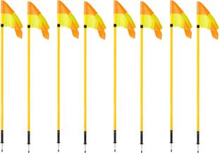 LCARNO 8 Pc Spring Corner flags Portable Soccer Flags Soccer Poles Y/O Two Piece Agility Pole