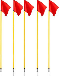 LCARNO 5 Pc Spring Corner flags Portable Soccer Flags Soccer Poles Two Piece Agility Pole