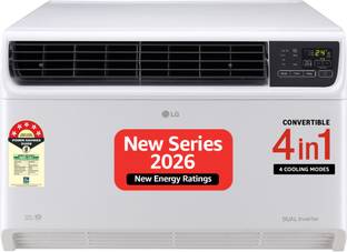 LG 2026 Model 1.5 Ton 5 Star Window Dual Inverter Convertible 4-in-1 Cooling with Faster Cooling and E...