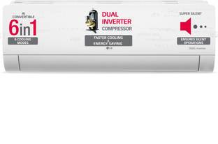 LG AI Convertible 6-in-1 Cooling 2024 Model 1.5 Ton 5 Star Split Dual Inverter 4 Way Swing, HD Filter with Anti-Virus Protection,VIRAAT Mode & ADC Sensor AC  - White