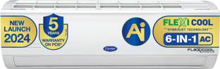 CARRIER 2024 Model 6 in 1 Convertible 1.5 Ton 5 Star Split Inverter AC  - White