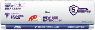 Haier 2026 Model 1 Ton 3 Star Split Twin Inverter AC