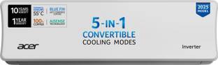 Acer 2025 Model 1 Ton 3 Star Split Inverter AC  - White