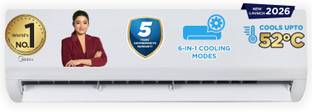 Midea 2026 Model 1 Ton 3 Star Split Inverter Convertible 6-in-1 with Auto Intelligence,Turbo Mode for ...