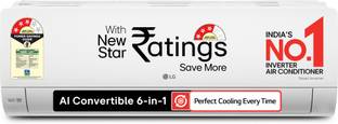 LG 2026 Model 1.5 ton 3 Star Split Inverter Faster Cooling and Energy Saving, AI Convertible 6-in-1 Co...
