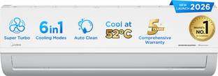Midea 2026 Model 1.5 Ton 3 Star Split Inverter Convertible 6-in-1 with Auto Intelligence,Turbo Mode fo...
