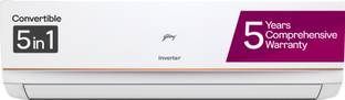 Godrej 5-in-1 Convertible Cooling 2023 Model 1 Ton 5 Star Split Inverter i-sense Technology with Blue ...