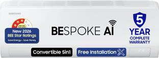 Samsung Bespoke AI 2026 Model 1.5 ton 3 Star Split Inverter with Wi-fi Energy Saving, Voice Control, P...