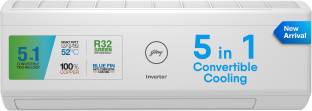 Godrej 5-in-1 Convertible Cooling 1 Ton 5 Star Split Inverter I-sense Technology with Blue Fin Anti Co...