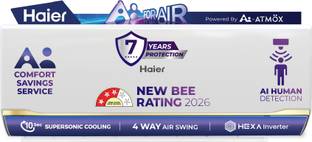 Haier 2026 Model 2.2 Ton 3 Star Split HEXA Inverter with Wi-fi AC