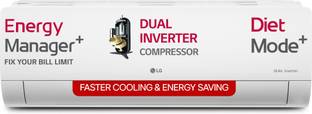 LG 2025 Model AI Plus Convertible 6-in-1 Split 1.5 Ton 5 Star Split AI Dual Inverter with Energy Manger Plus,Voice Control, HimClean, 4 Way, VIRAAT Mode and Diet Mode Plus AC with Wi-fi Connect  - White
