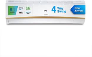 Godrej 5-in-1 Convertible Cooling 2.5 Ton 3 Star Split Inverter 4-way Air Swing with Blue Fin Anti Cor...