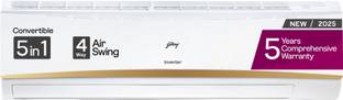 Godrej 2025 Model 5-In-1-Convertible Cooling 2.5 Ton 3 Star Split Inverter With 4 Way Air Swing and He...