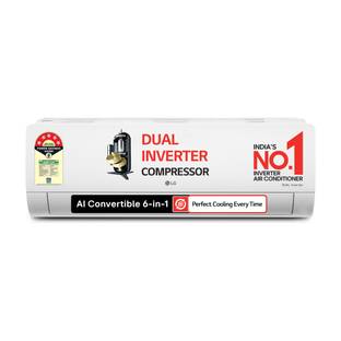 LG 2025 Model 1 Ton 5 Star Split AI Dual Inverter AI Convertible 6-in-1 Split with Faster Cooling and ...