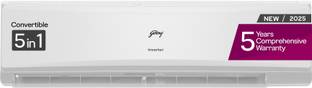 Godrej 2025 Model 5-In-1 Convertible Cooling 1.4 Ton 5 Star Split Inverter Heavy Duty Cooling at Extreme Temperature AC  - White