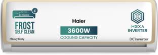 Haier 2025 Model Intelli-Convertible 7 in1 Convertible 1 Ton 5 Star Split Inverter HD Filter,Frost Self Clean,Upto 20 M air Flow, Hyper PCB, 2 Way Swing AC  - White
