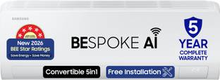 Samsung Bespoke AI 2026 Model 1 Ton 5 Star Split Inverter with Wi-fi Energy Saving, Voice Control, Pow...
