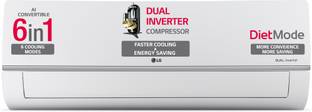 LG AI Convertible 6-in-1 Cooling 2024 Model 1.2 Ton 3 Star Split Dual Inverter 2 Way Swing, HD Filter with Anti-Virus Protection,VIRAAT Mode, Diet Mode & ADC Sensor AC  - White
