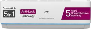 Godrej 5-In-1 Convertible Cooling 2024 Model 1.5 Ton 3 Star Split Inverter Anti Leak And Heavy Duty Co...