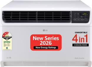 LG 2026 Model 1.5 Ton 3 Star Window Dual Inverter Convertible 4-in-1 Cooling with Faster Cooling and E...