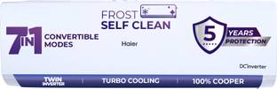 Haier 2025 Model 1.5 Ton 3 Star Split Inverter Intelli-Convertible 7 in1 ConvertibleHD Filter, Frost S...