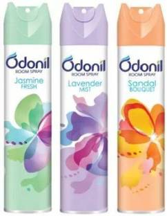 Odonil LAVander, Jasmine, Sandal Car Freshener Spray Super Combo Of Rose + Jasmine + Lavender + Sandal