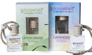 PIKXIPETALS Lavender, lemon Aroma Oil Diffuser Set Hanging Car Diffuser – 20ml Lavender or Lemon Grass Natural