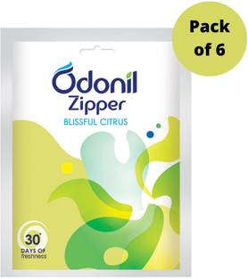 Odonil Bathroom Air Freshner Zipper-Blissful Citrus | Instant & Long Lasting Fragrance Blocks Bathroom Air Freshener Zipper-Blissful Citrus