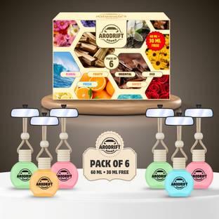 AroDrift Desert Oud, Morning Bloom, Mystic Flora, Lavender, Ocean breeze, Urban Musk Aroma Oil, Diffuser Set, Refill Premium Hanging Car Perfume 15ml Combo Pack Of 6 - Desert Oud, Morning Bloom, Mystic Flora, Lavender, Ocean breeze, Urban Musk - Last Up to 180 Days - Car Accessories - 15ML X 6 Bottle - 90 ML